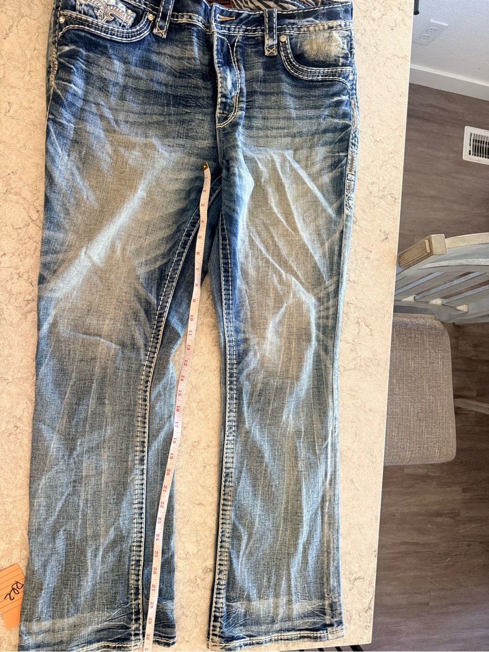 Rock Revival Women's Boot Cut Jeans - Dark & Light Blue Wash waist 33 - Picture 2 of 7